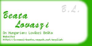 beata lovaszi business card