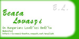 beata lovaszi business card